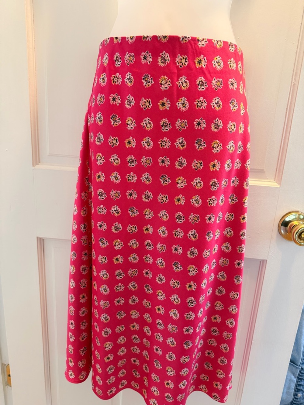 LOFT Hot Pink Floral Maxi Skirt Pink LOFT midi